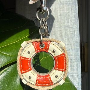 Coach Y2K Red and White Lifebuoy Bag Charm